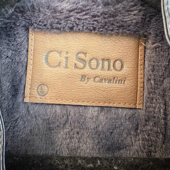 Women’s Black Faux Leather Moto Biker Jacket Y2K Size Large - Picture 3 of 6